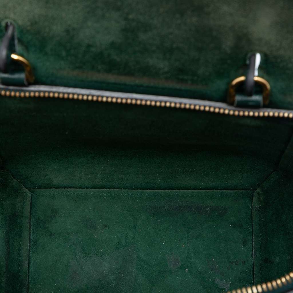 Celine Nano Grained Calfskin Belt Bag Green Leather Good - Model View