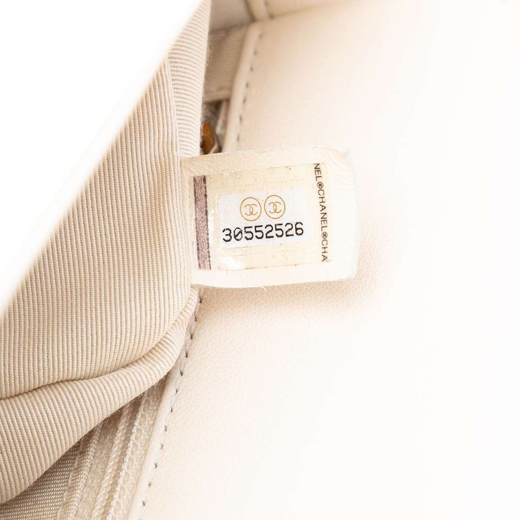 Chanel Small Quilted Lambskin CC Coin Flap White Leather Good - Box View
