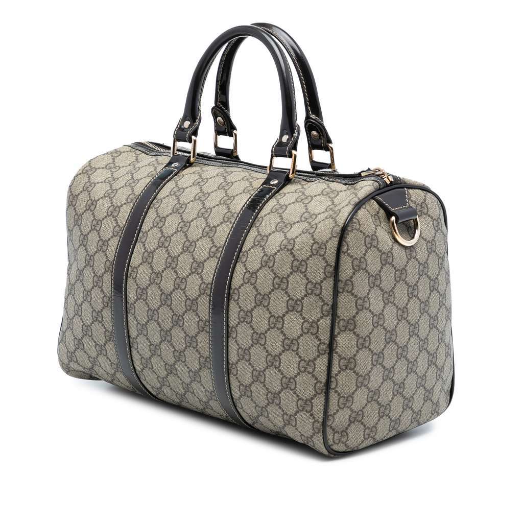 Gucci Medium GG Supreme Joy Boston Bag Brown Canvas Good - Back View