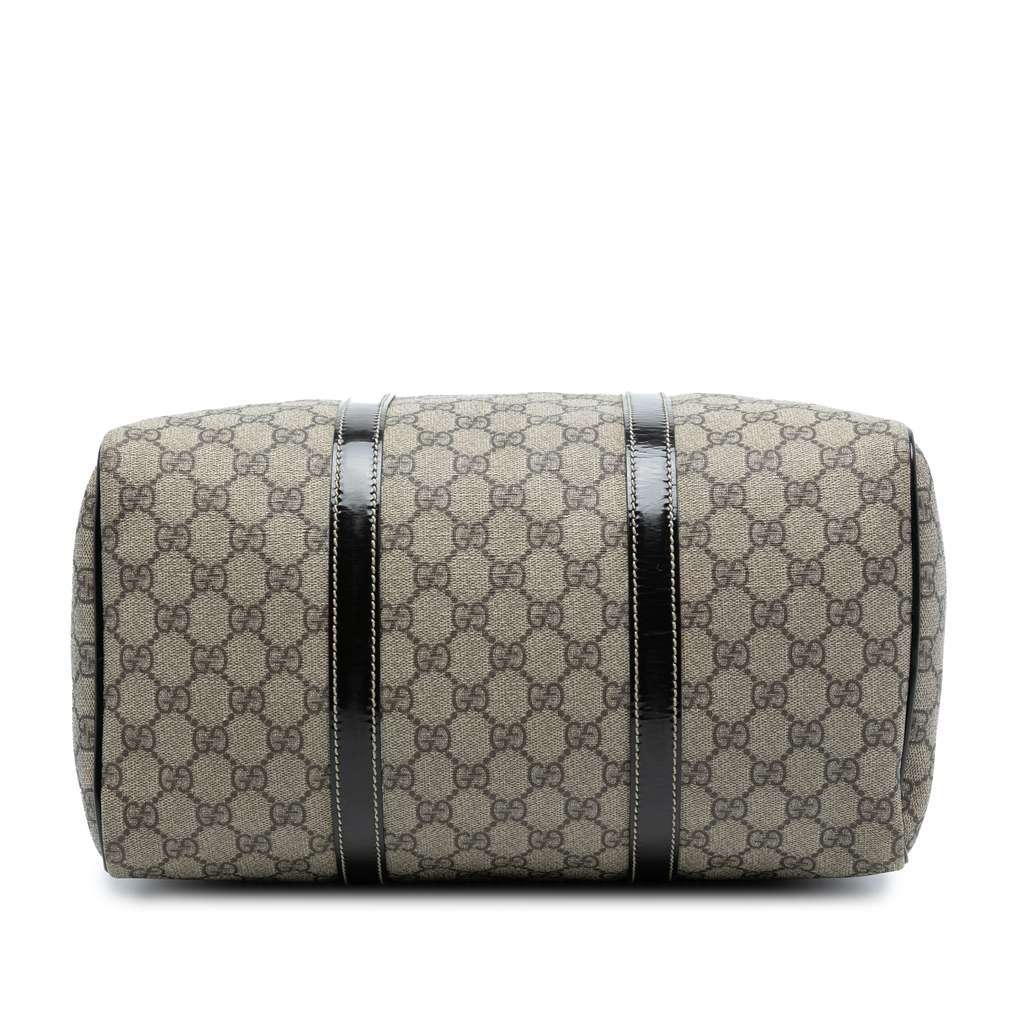 Gucci Medium GG Supreme Joy Boston Bag Brown Canvas Good - Inside View