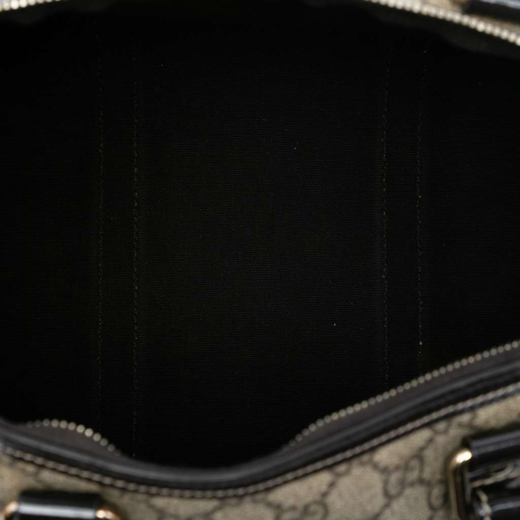 Gucci Medium GG Supreme Joy Boston Bag Brown Canvas Good - Model View