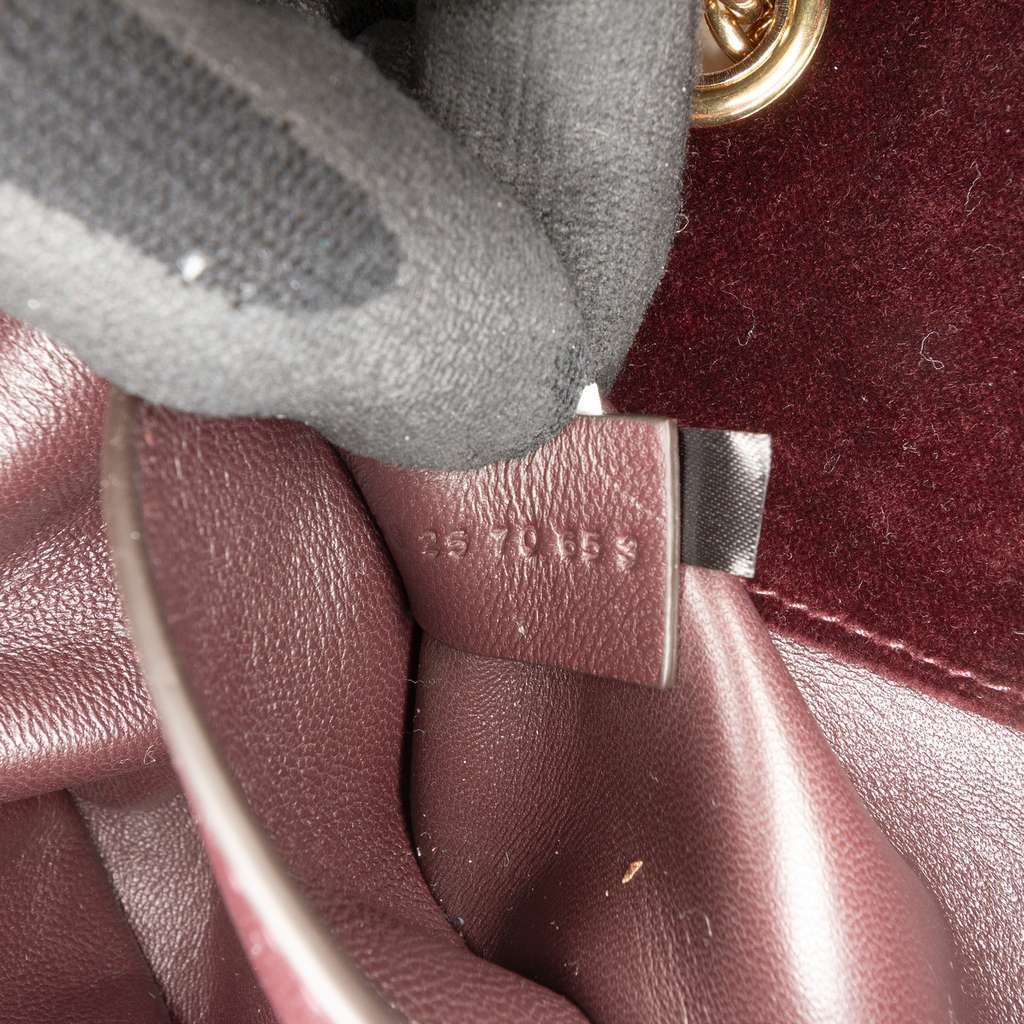Chloé Small Quilted Velvet Heritage Shoulder Bag Red Velvet Very good condition - Box View