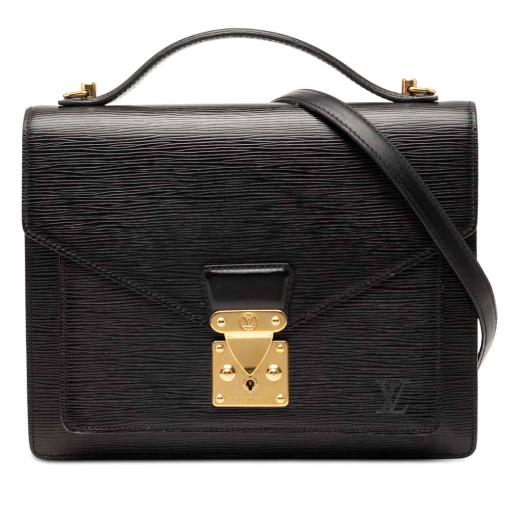 Louis Vuitton Epi Monceau 28 Black Leather Good - Front View