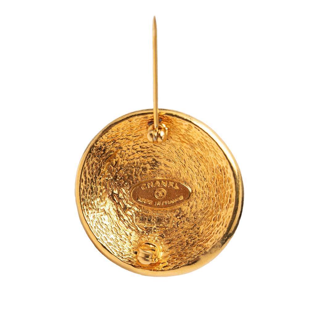 Chanel Gold Plated 31 Rue Cambon Round Brooch Gold Metal Very good - Inside View