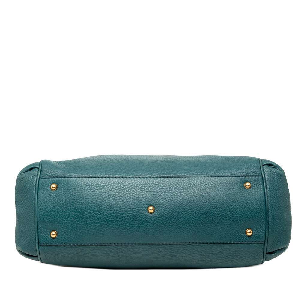 Gucci Medium Leather Ride Top Handle Bag Green Leather Very good - Inside View