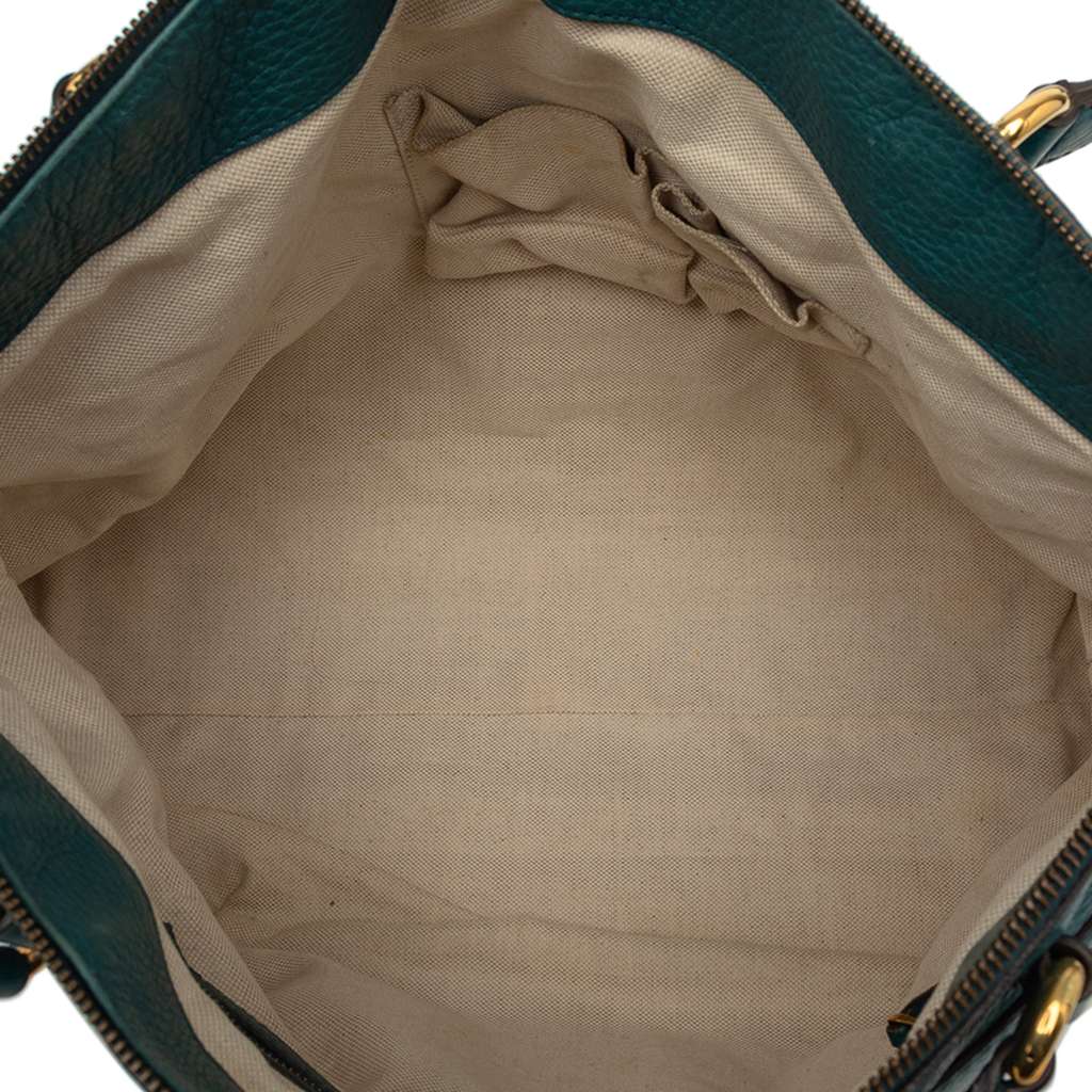 Gucci Medium Leather Ride Top Handle Bag Green Leather Very good - Model View