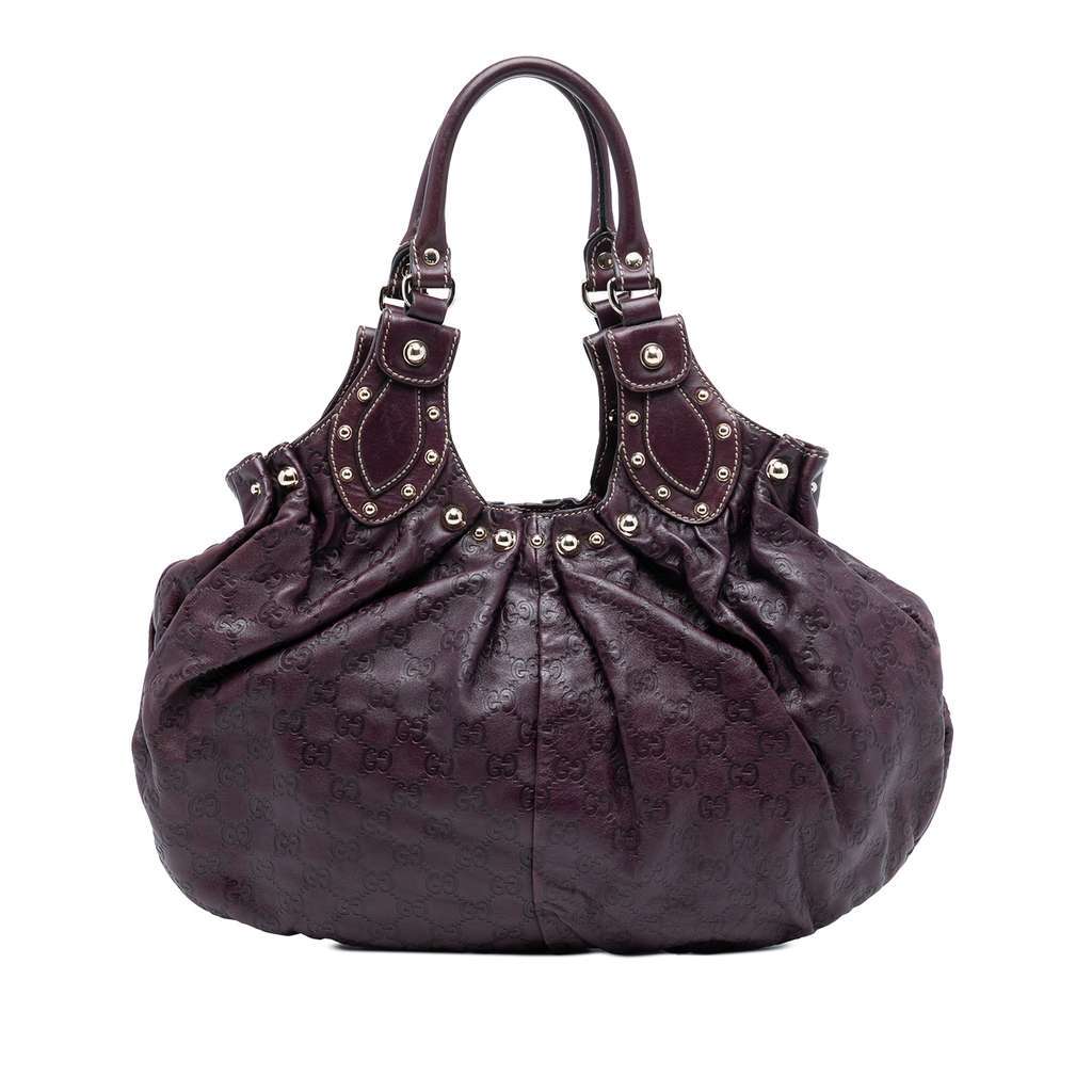 Gucci Guccissima Studded Pelham Hobo Purple Leather Good condition - Front View