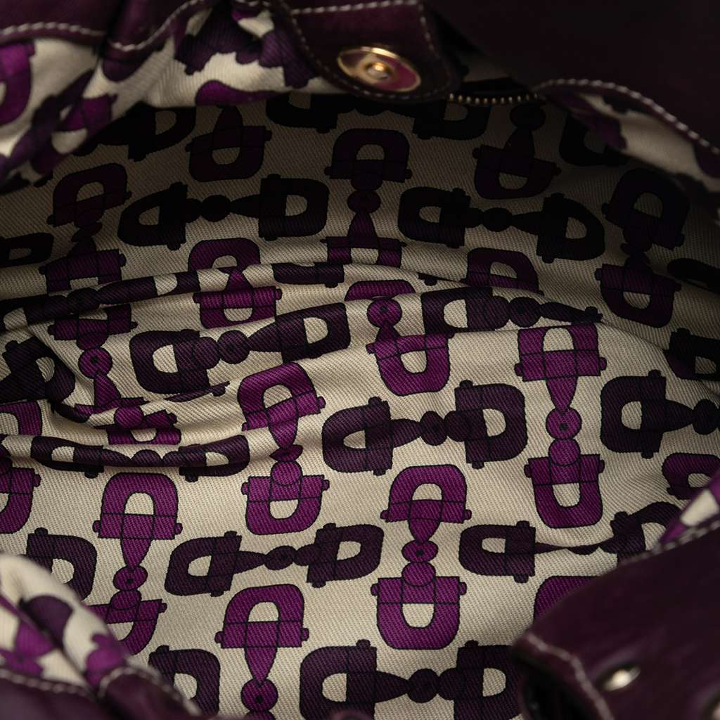 Gucci Guccissima Studded Pelham Hobo Purple Leather Good condition - Model View