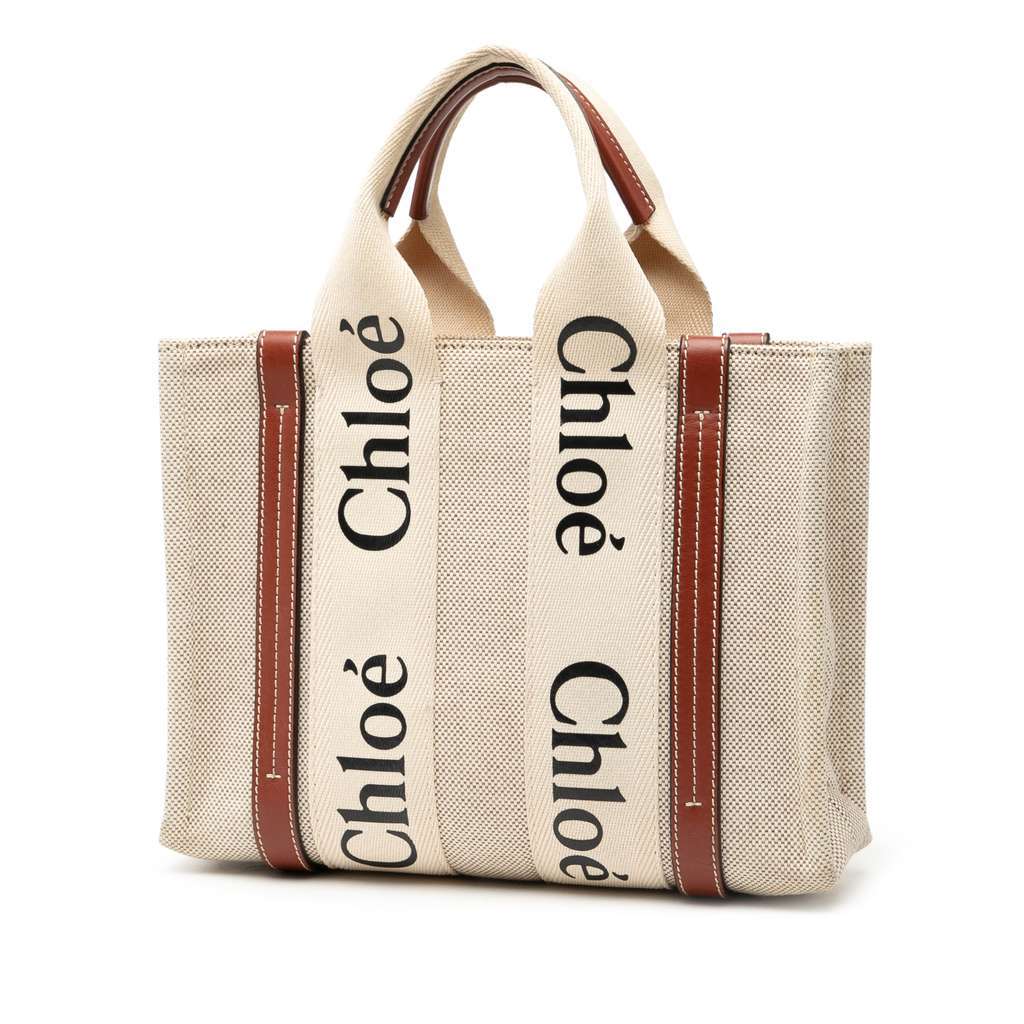 Chloé Small Canvas Woody Tote Brown Canvas Very good condition - Back View