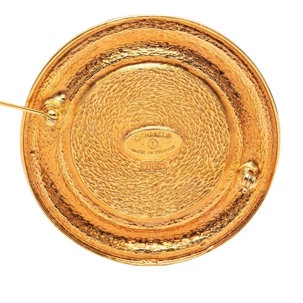 Chanel Gold Plated 31 Rue Cambon Round Brooch Gold Metal Very good - Inside View