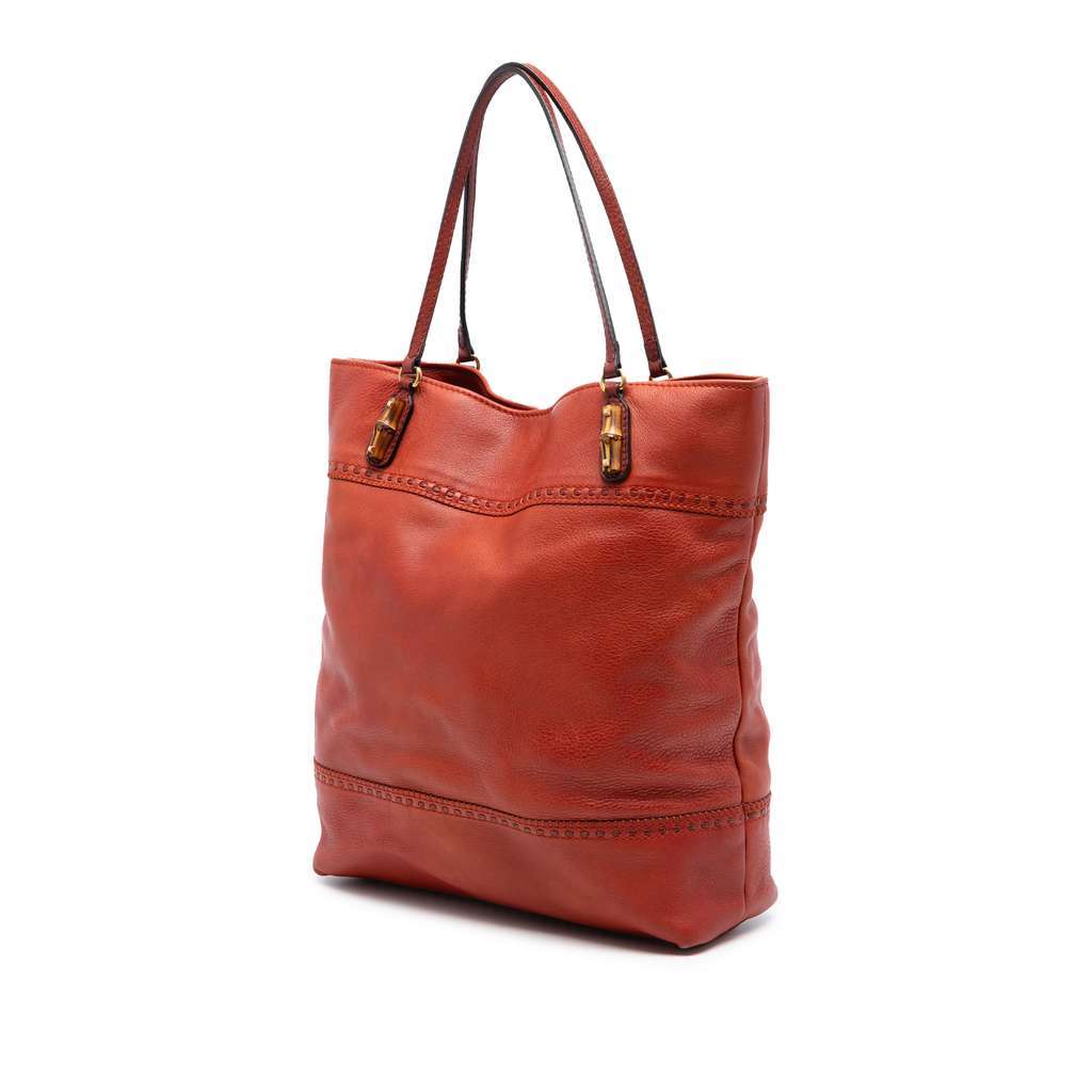 Gucci Large Leather Laidback Crafty Tote Orange Leather Very good condition - Back View