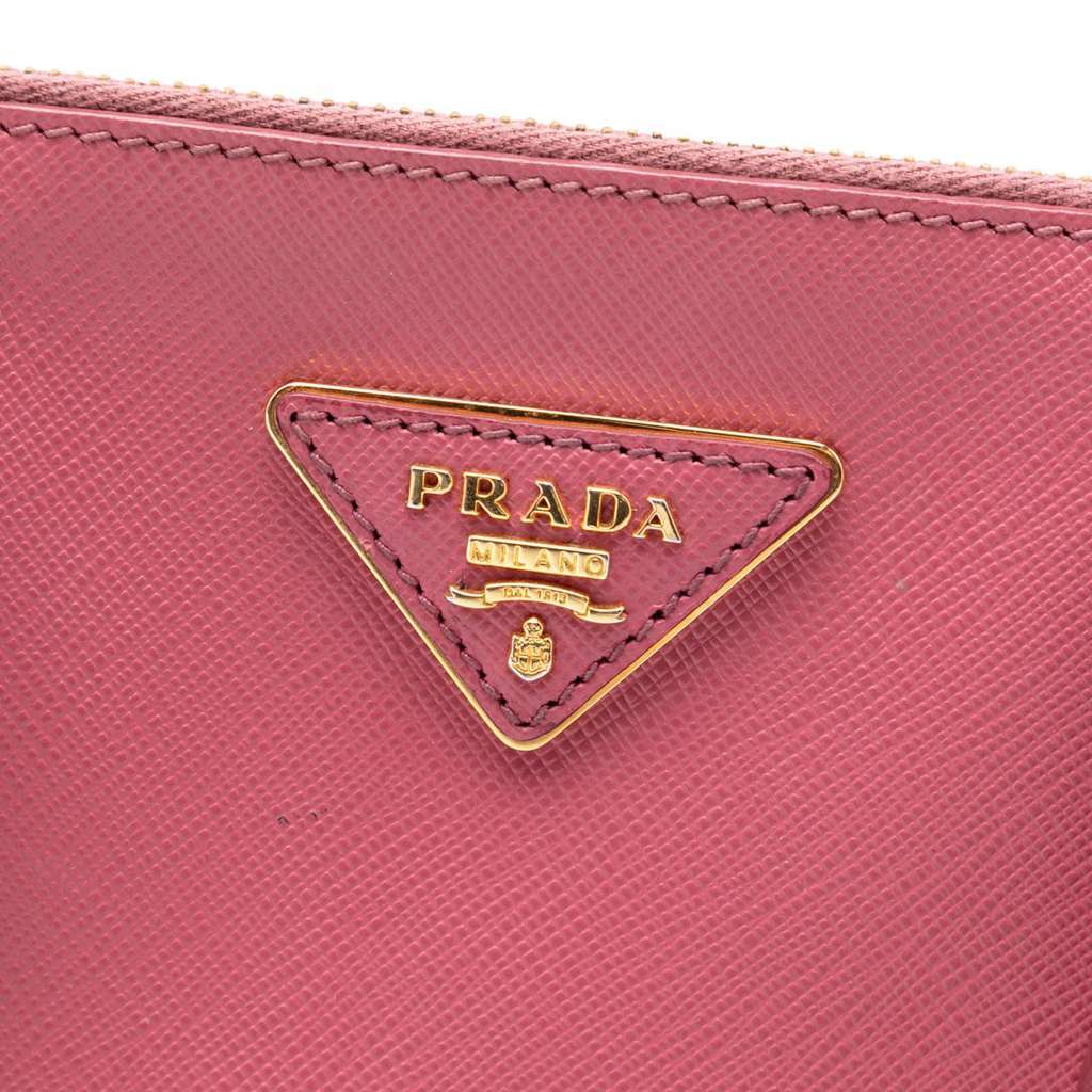 Prada Medium Saffiano Lux Galleria Double Zip Tote Pink Leather Good - Box View