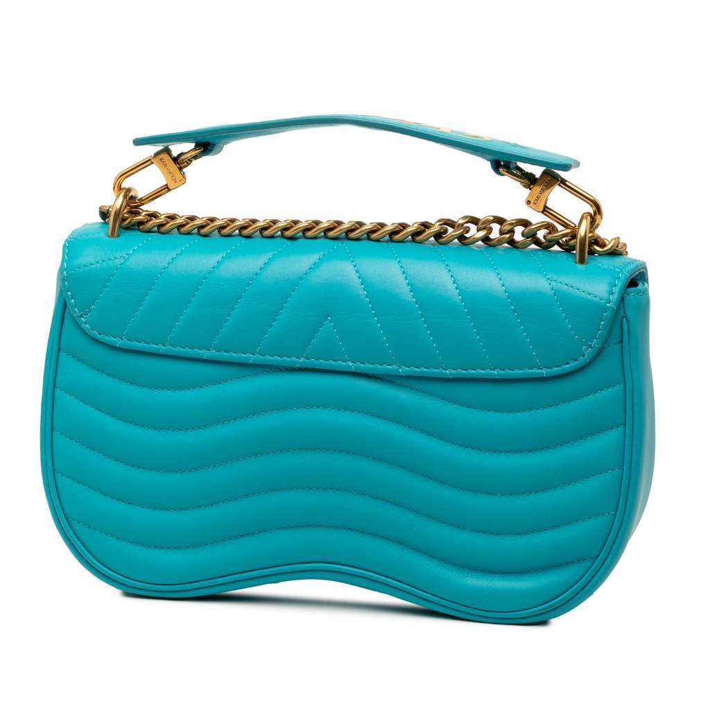 Louis Vuitton New Wave Chain Bag MM Blue Leather Very good - Back View