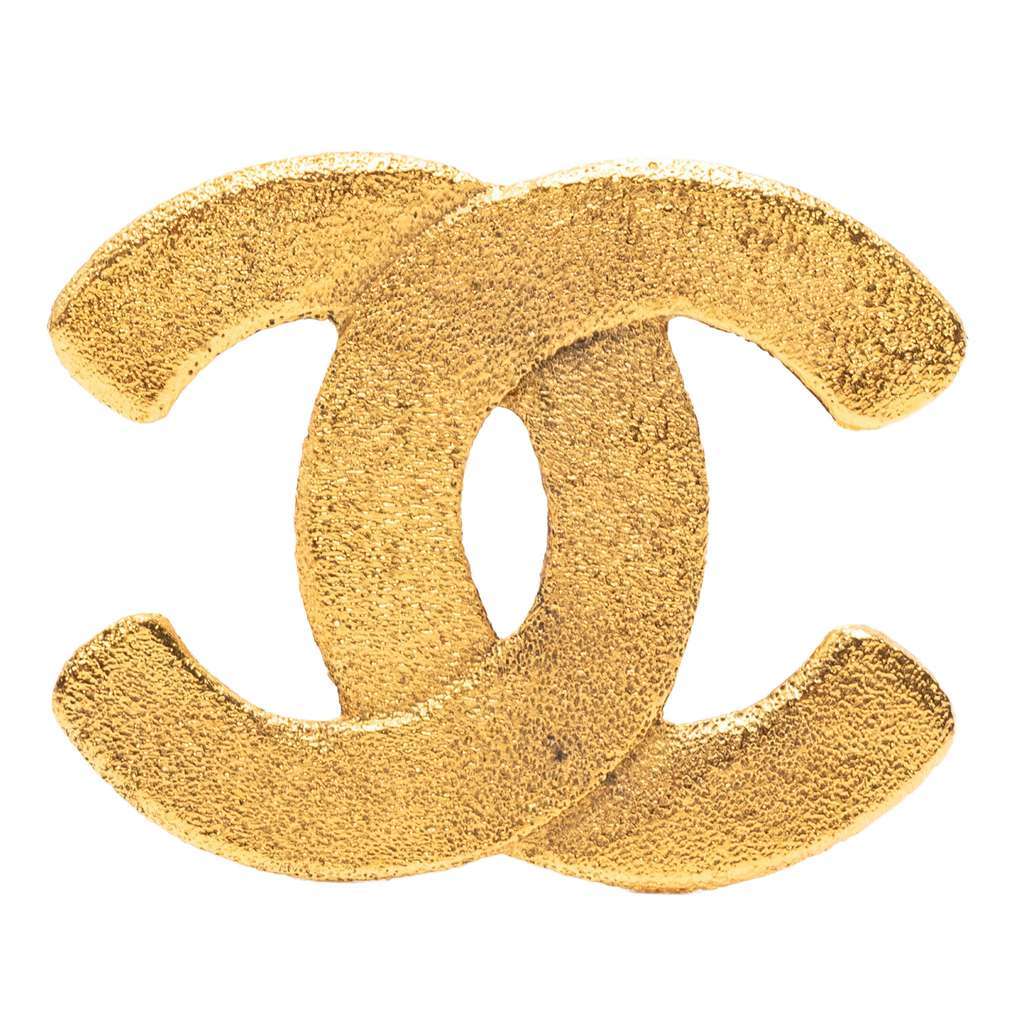 Chanel Gold Plated CC Brooch Gold Metal Very good - Front View
