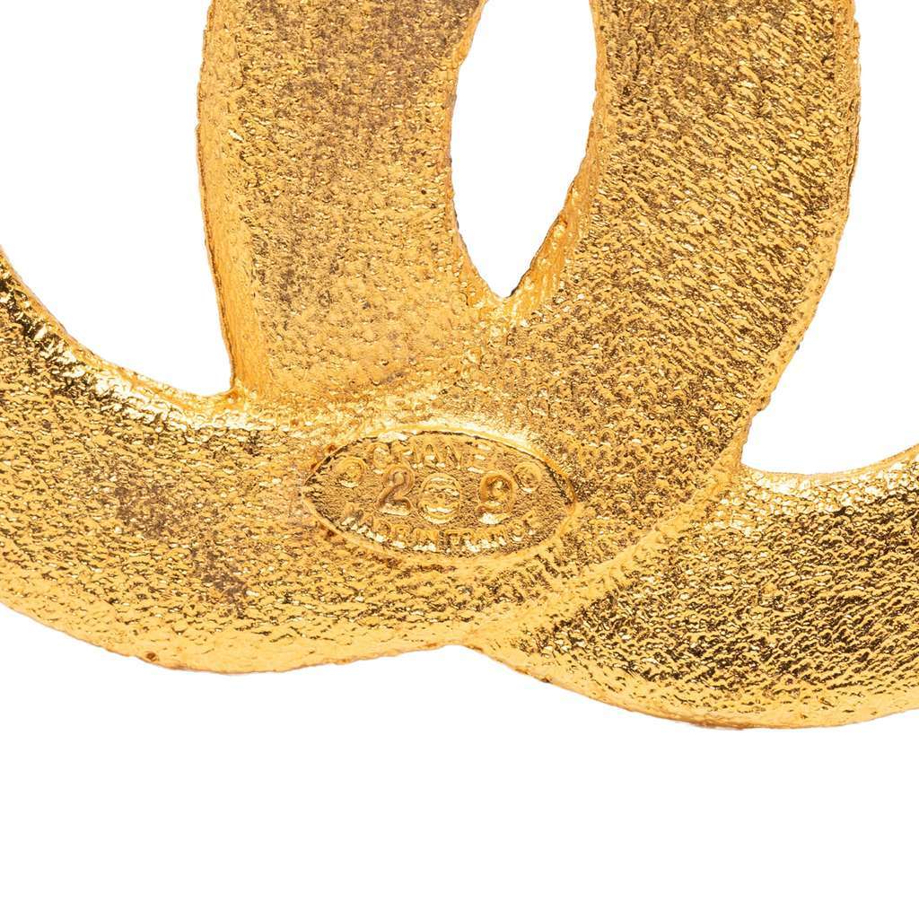 Chanel Gold Plated CC Brooch Gold Metal Very good - Inside View