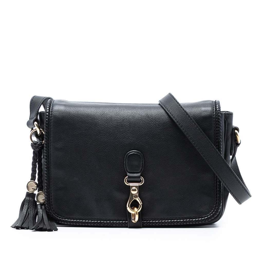 Gucci Leather Marrakech Crossbody Black Leather Good - Front View