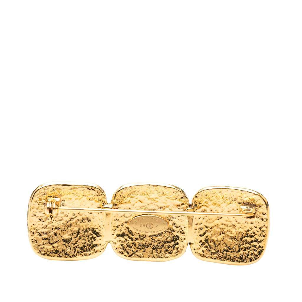 Chanel Triple CC Gold Plated Pin Brooch Gold Metal Very good - Inside View