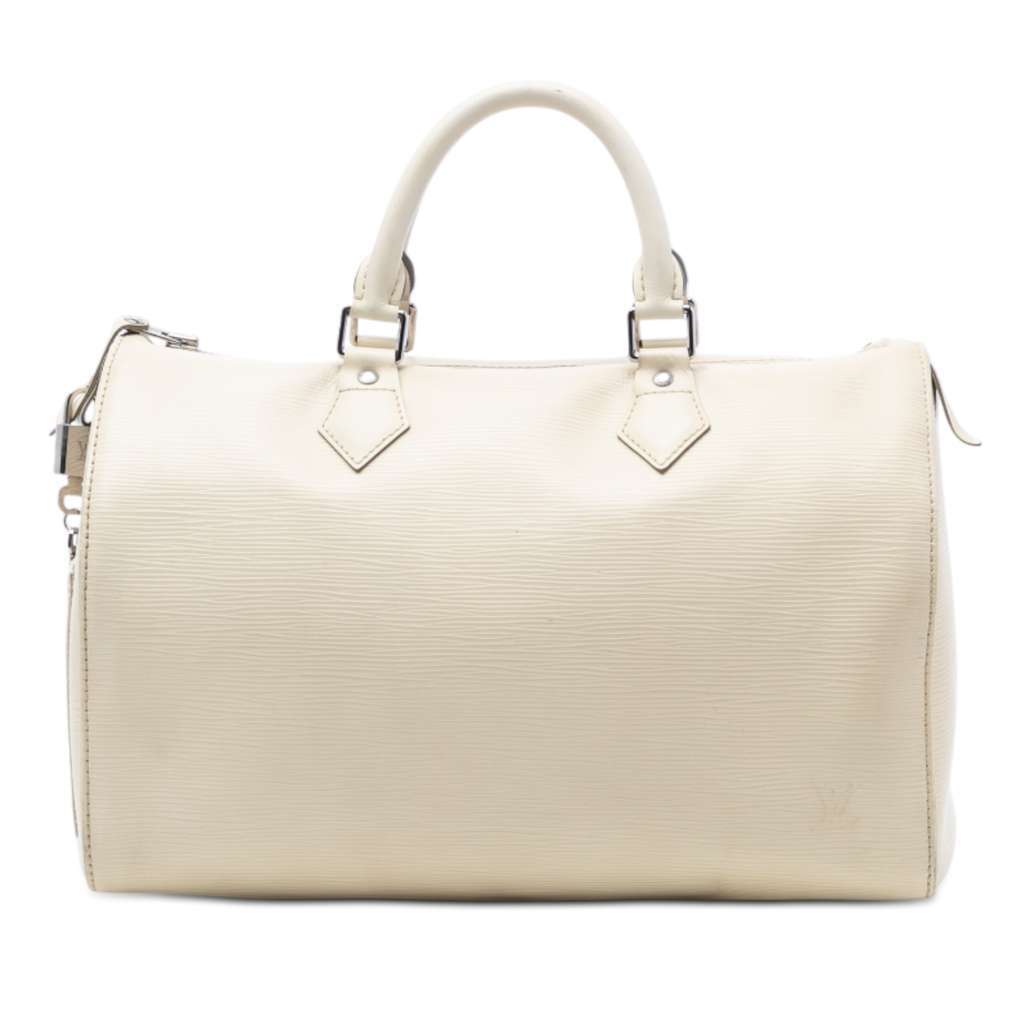 Louis Vuitton Epi Speedy 35 White Leather Good - Front View