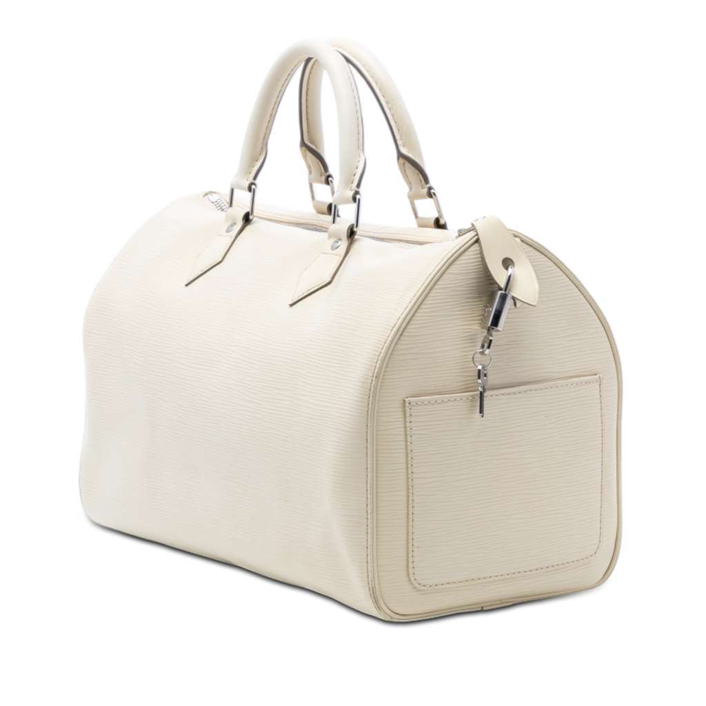 Louis Vuitton Epi Speedy 35 White Leather Good - Back View