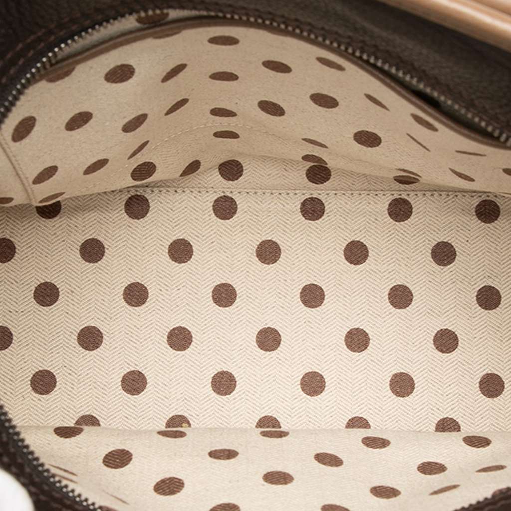 Loewe Bicolor Grained Calfskin Cruz Satchel Brown Leather Good - Model View