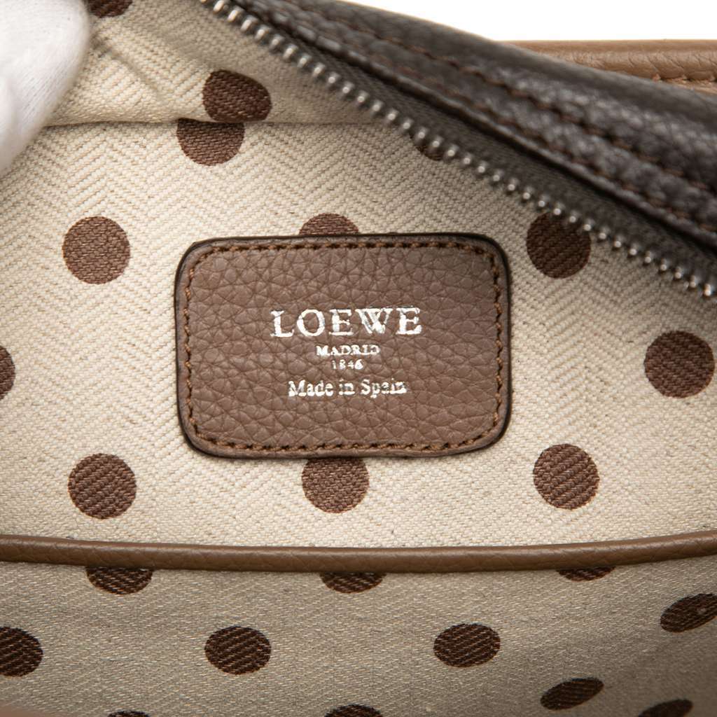 Loewe Bicolor Grained Calfskin Cruz Satchel Brown Leather Good - Box View