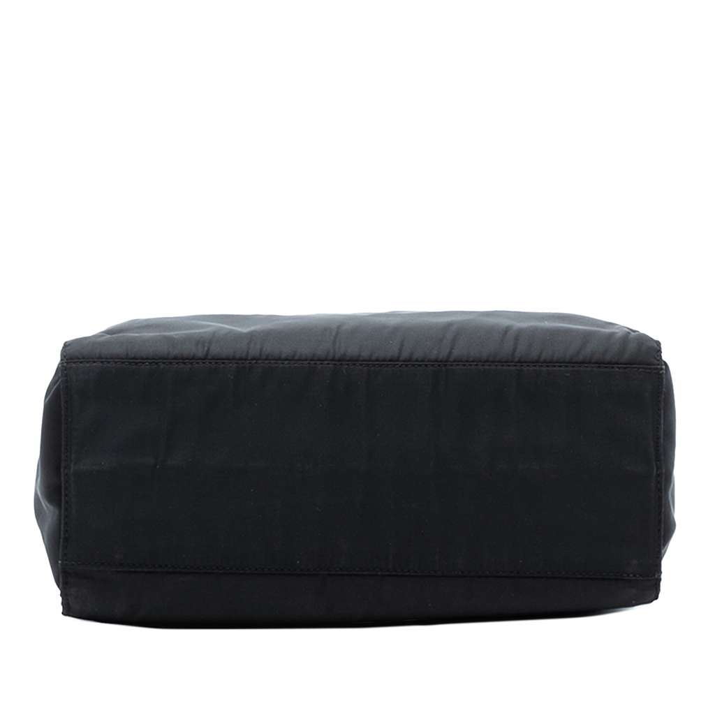 Prada Tessuto Metal Handle Bag Black Good - Inside View