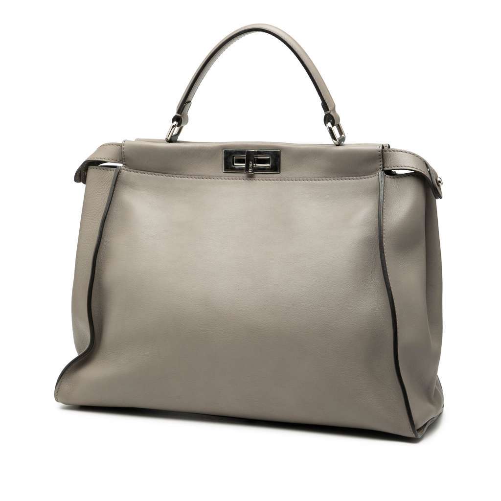 Fendi Large Leather Peekaboo Satchel Brown Leather Very good condition - Back View