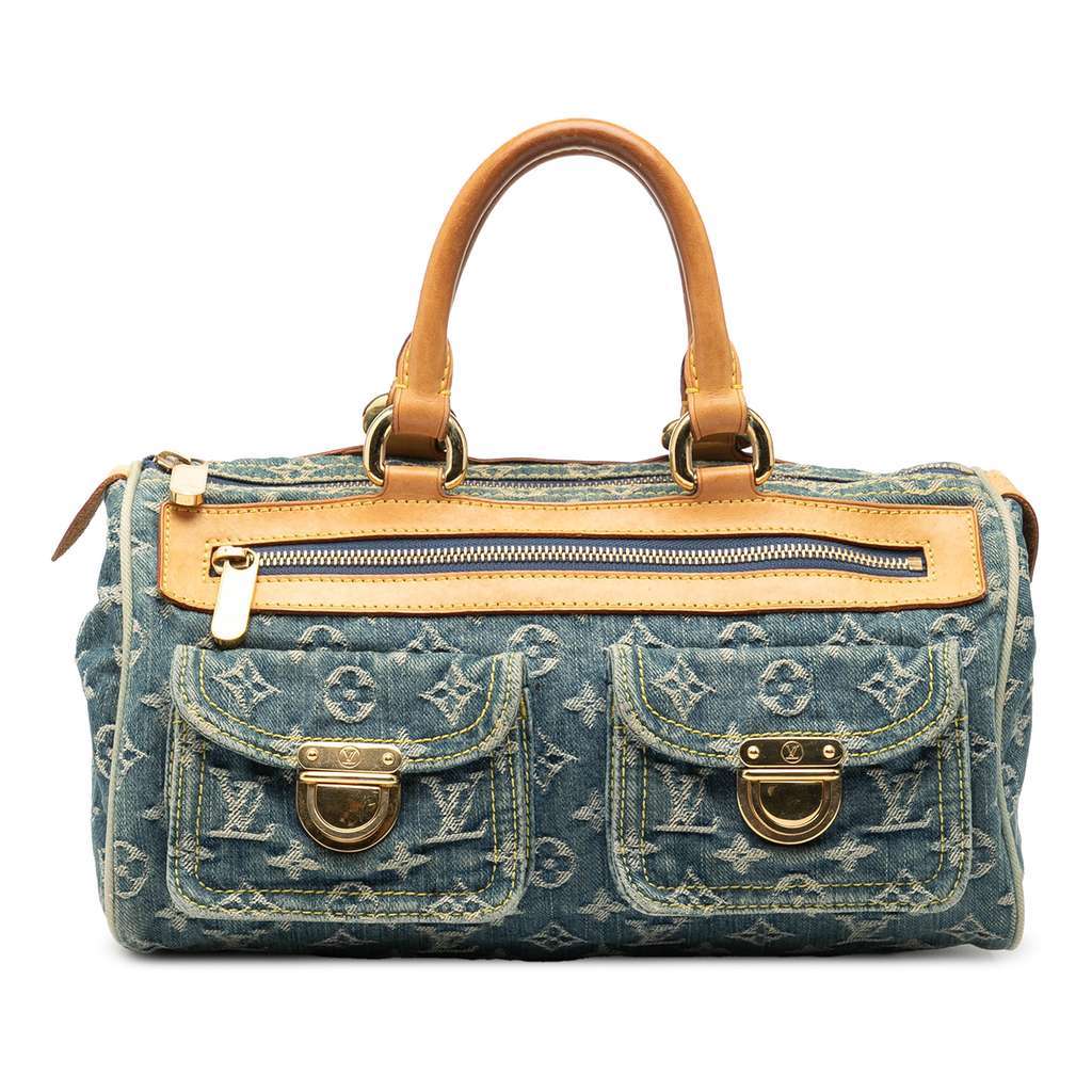 Louis Vuitton Monogram Denim Neo Speedy 30 Blue Denim Good - Front View