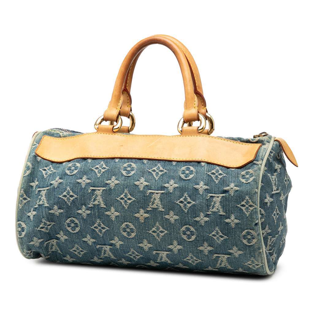 Louis Vuitton Monogram Denim Neo Speedy 30 Blue Denim Good - Back View