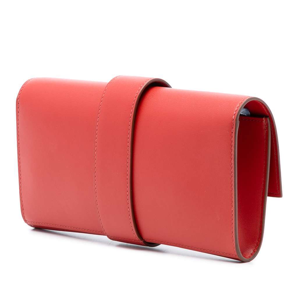 Hermès Tadelakt Medor Clutch 23 Red Leather Very good condition - Back View
