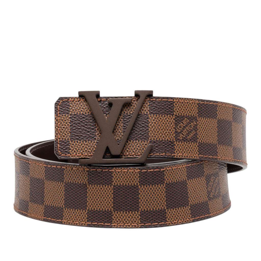 Louis Vuitton Damier Ebene Initiales Belt Brown Very good condition - Front View