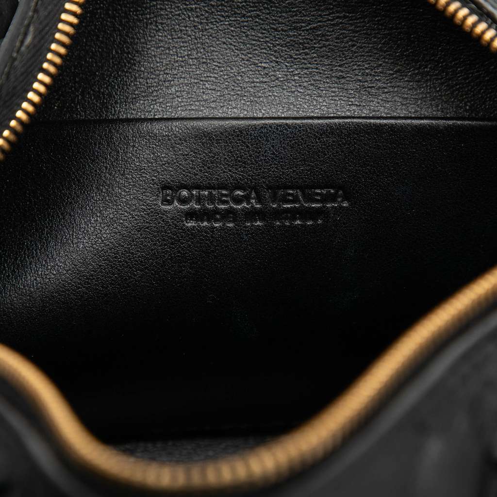 Bottega Veneta Mini Lambskin Intrecciato Loop Camera Bag Black Leather Good - Box View