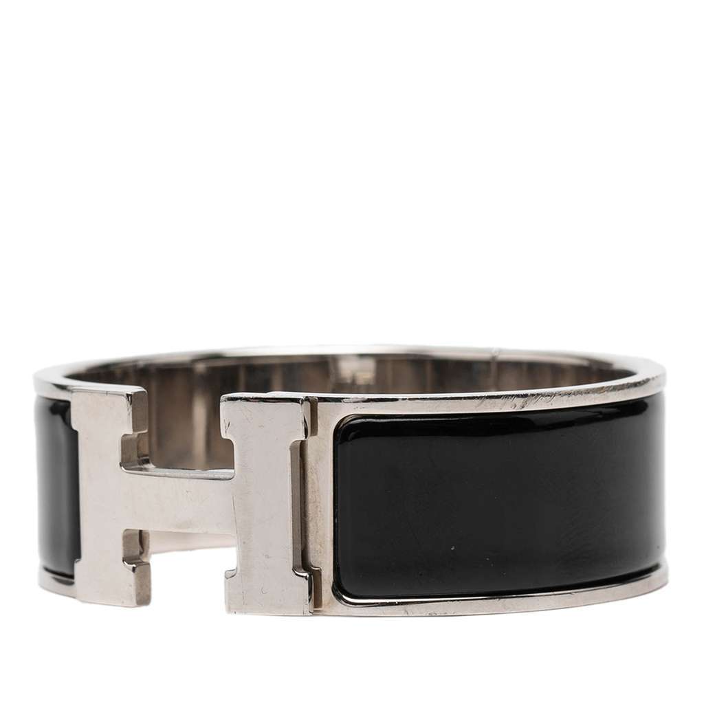 Hermès Wide Enamel Clic Clac H Bracelet PM Black Very good condition - Back View