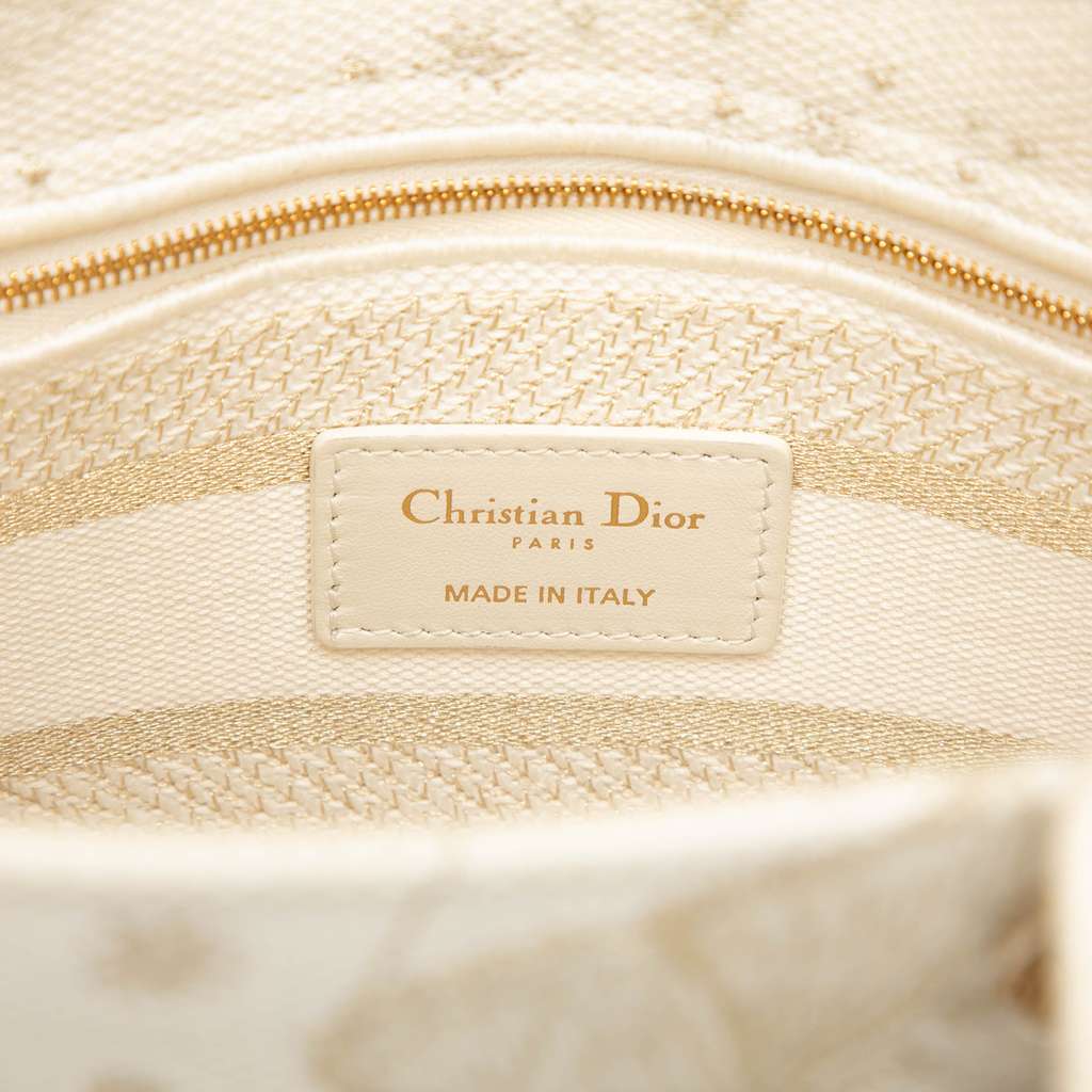 Dior Medium Embroidered Canvas Butterfly Zodiac Lady D Lite White Canvas Good - Box View