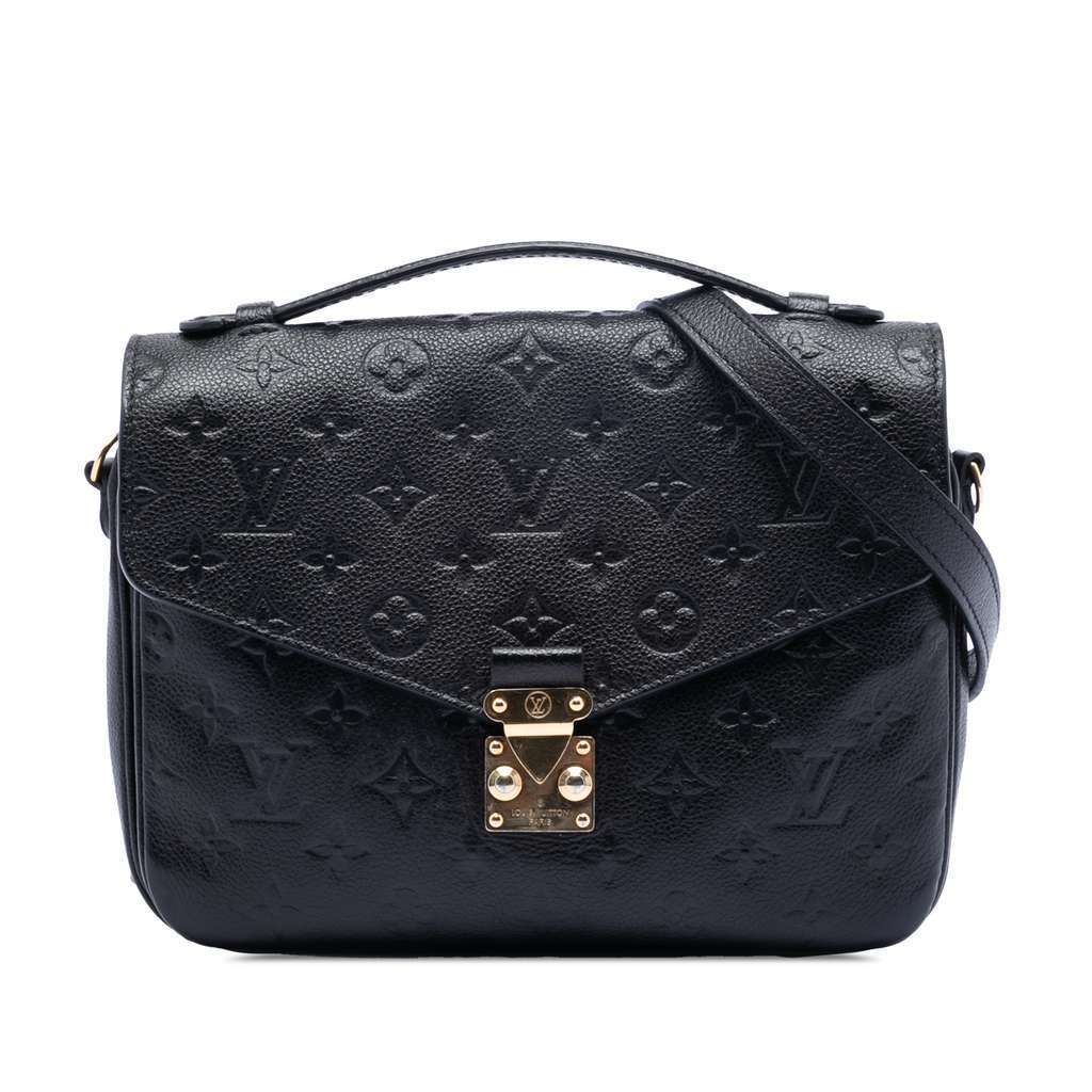 Louis Vuitton Monogram Empreinte Pochette Metis Black Leather Very good condition - Front View