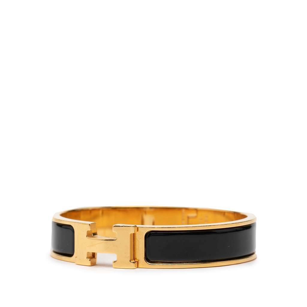 Hermès Narrow Enamel Clic H Bracelet PM Black Very good condition - Back View