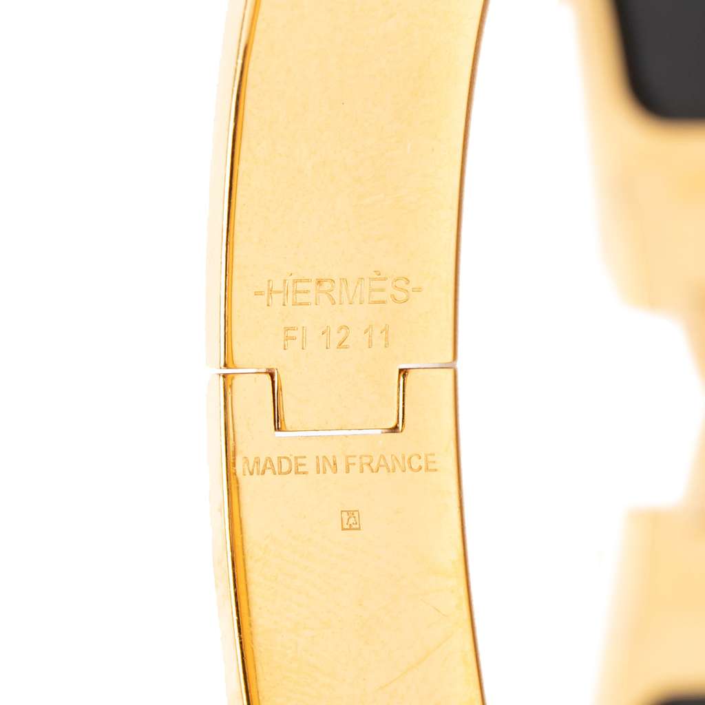 Hermès Narrow Enamel Clic H Bracelet PM Black Very good condition - Inside View