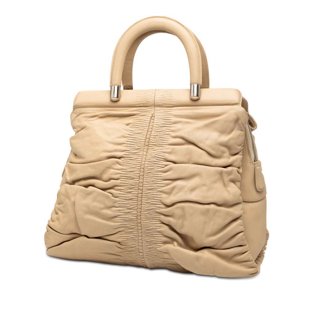 Dior Lambskin Karenina Frame Bag Brown Leather Good - Back View