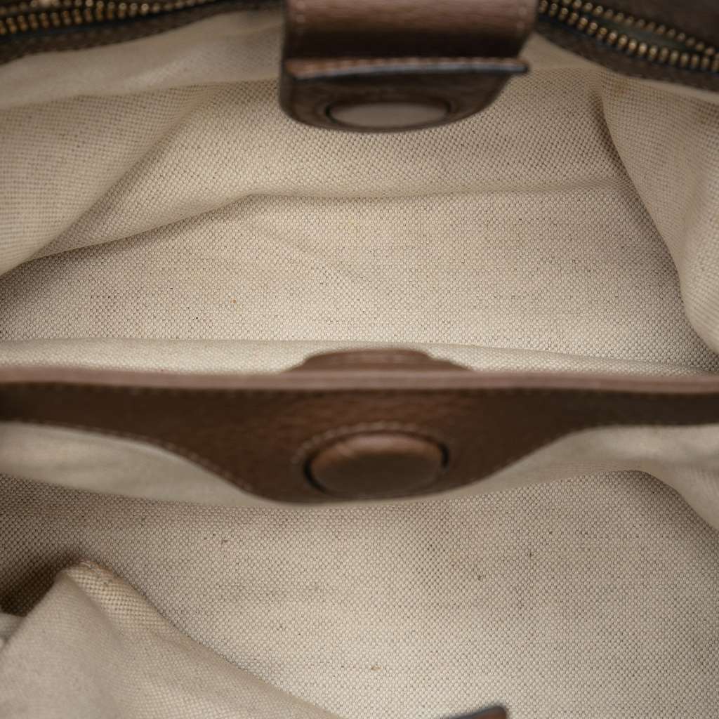 Gucci Small Calfskin Bamboo Shopper Satchel Brown Leather Good - Model View