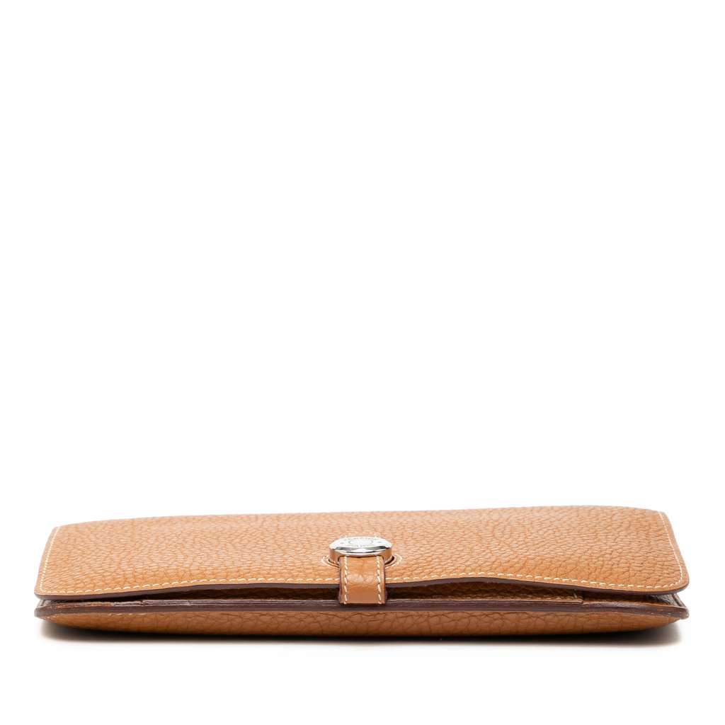 Hermès Togo Dogon Duo Wallet GM Brown Leather Good condition - Inside View
