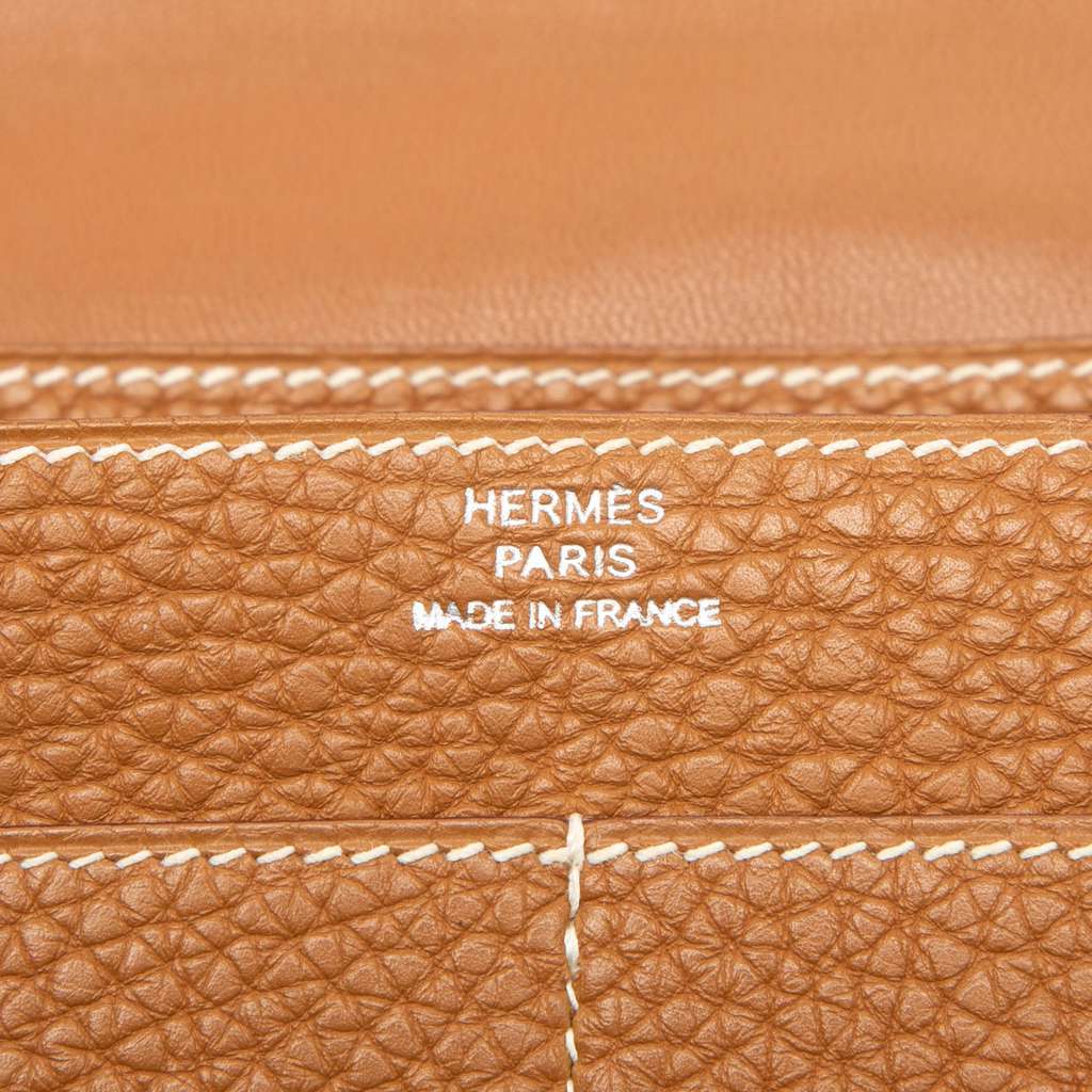 Hermès Togo Dogon Duo Wallet GM Brown Leather Good condition - Box View