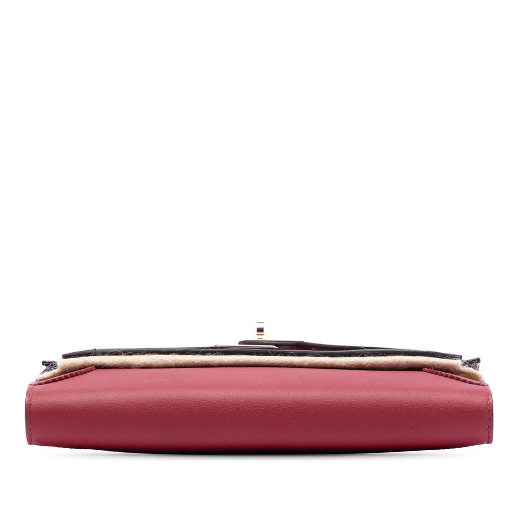 Hermès Swift Ghillies Kelly Longue Wallet Red Leather Good condition - Inside View