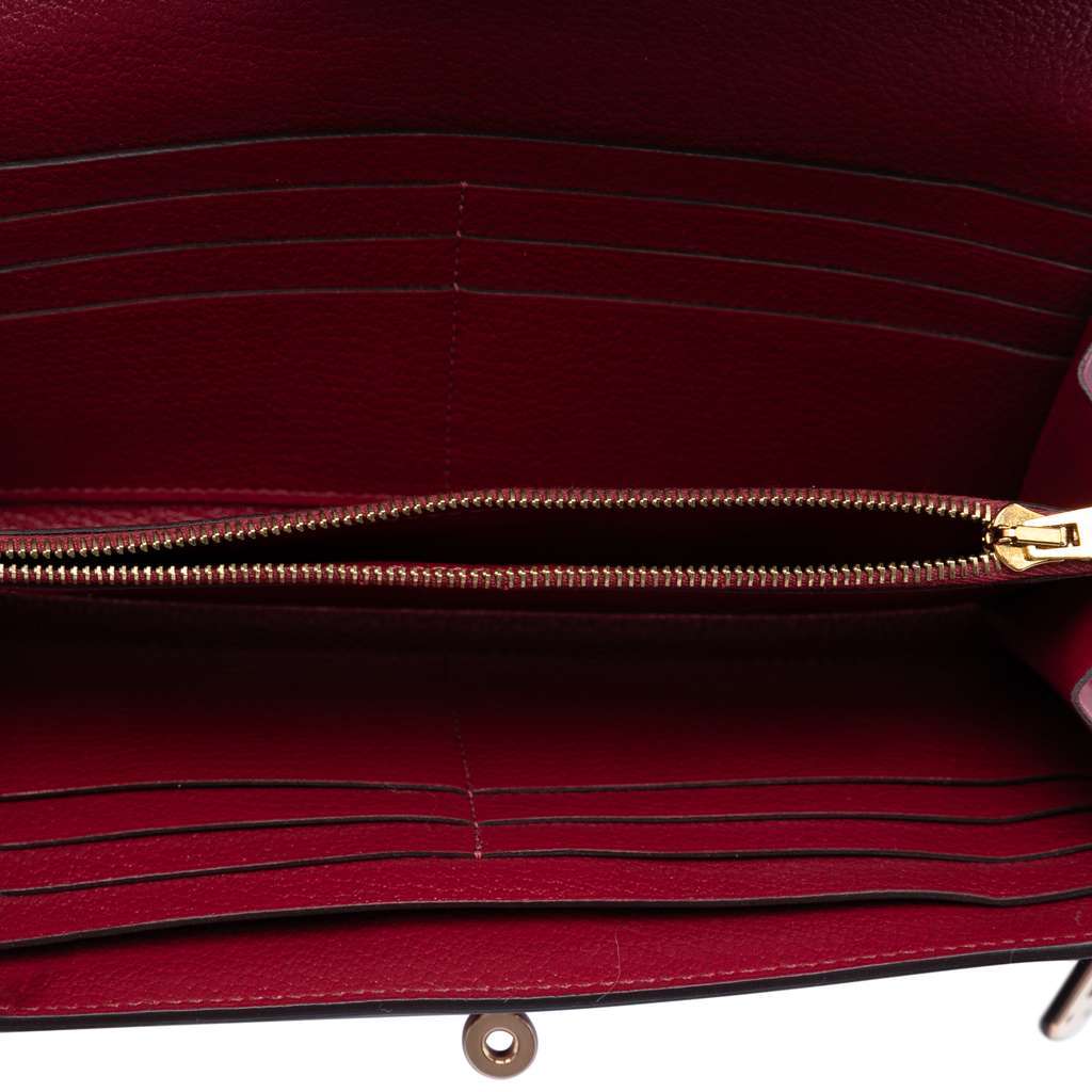 Hermès Swift Ghillies Kelly Longue Wallet Red Leather Good condition - Model View