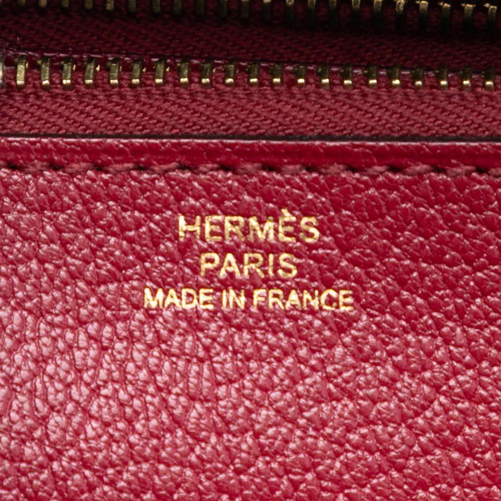 Hermès Swift Ghillies Kelly Longue Wallet Red Leather Good condition - Box View