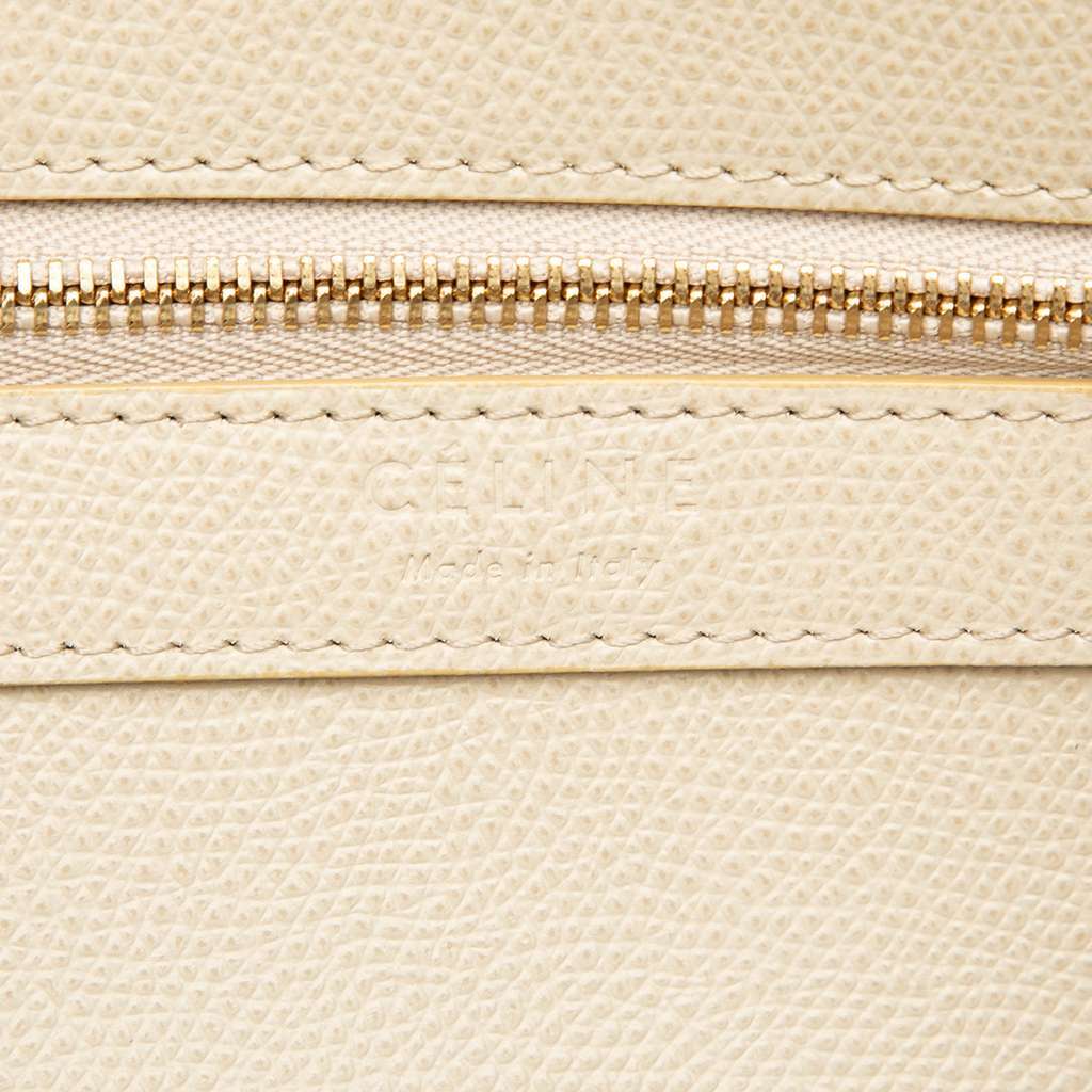Celine Small Bicolor Grained Calfskin Vertical Cabas Tote Brown Leather Very good condition - Box View
