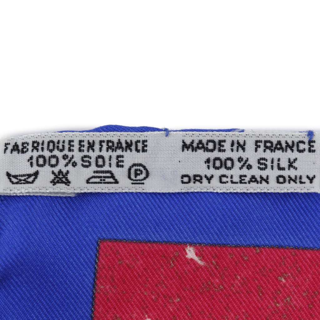 Hermès Pierres D Orient Et D Occident Silk Scarf 90 Blue Silk Very good condition - Inside View