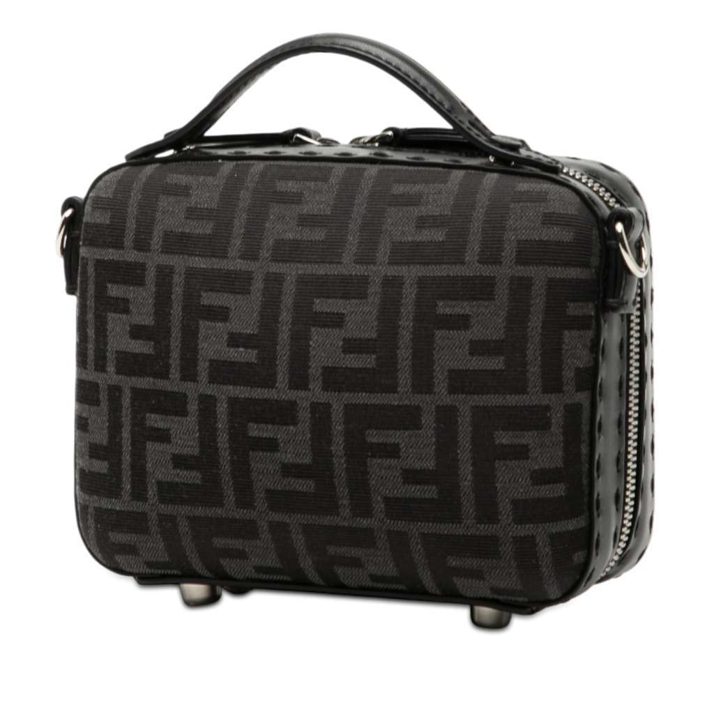 Fendi Mini Zucca Canvas Suitcase Bag Black Canvas Very good - Back View
