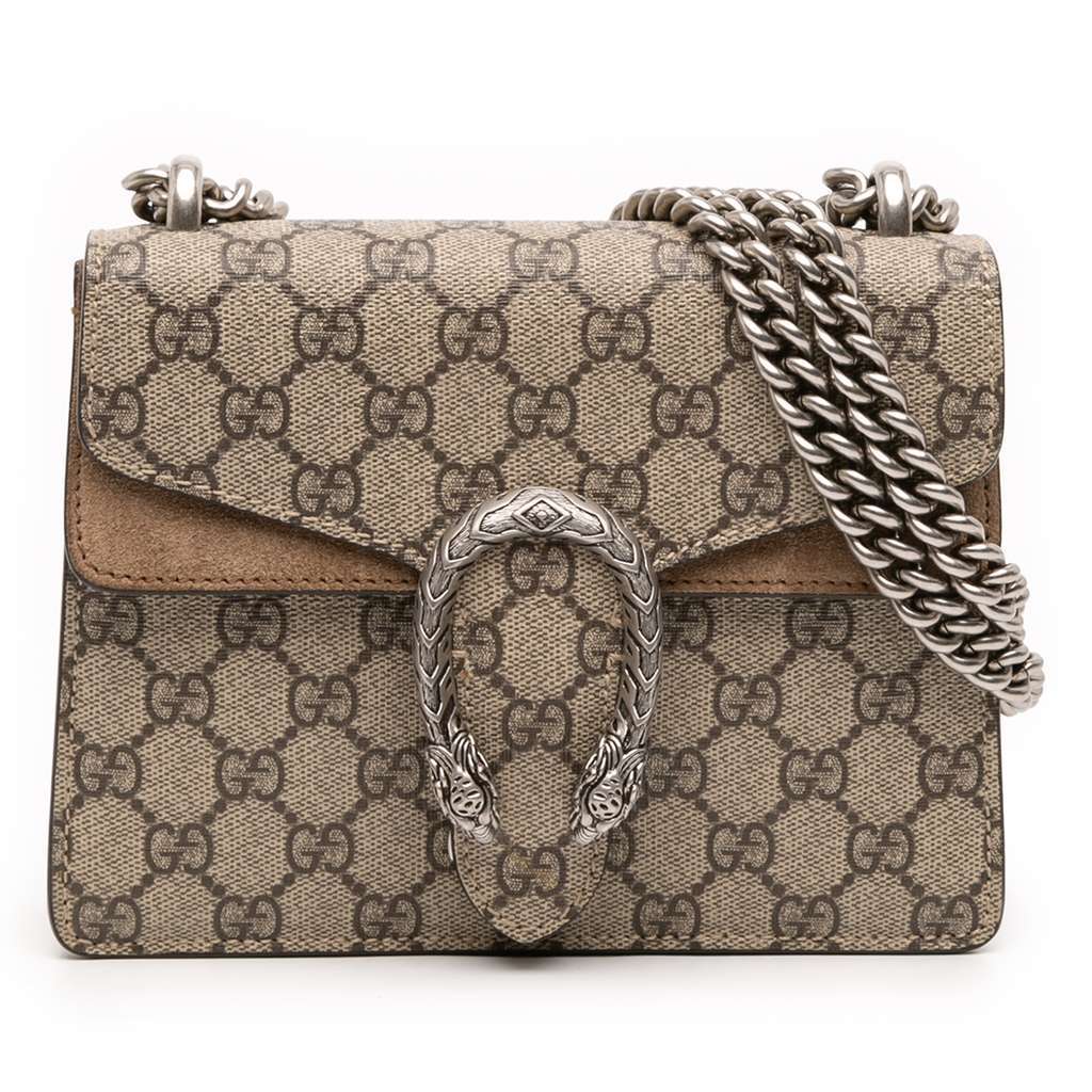 Gucci Small GG Supreme Dionysus Crossbody Brown Canvas Very good condition - Front View