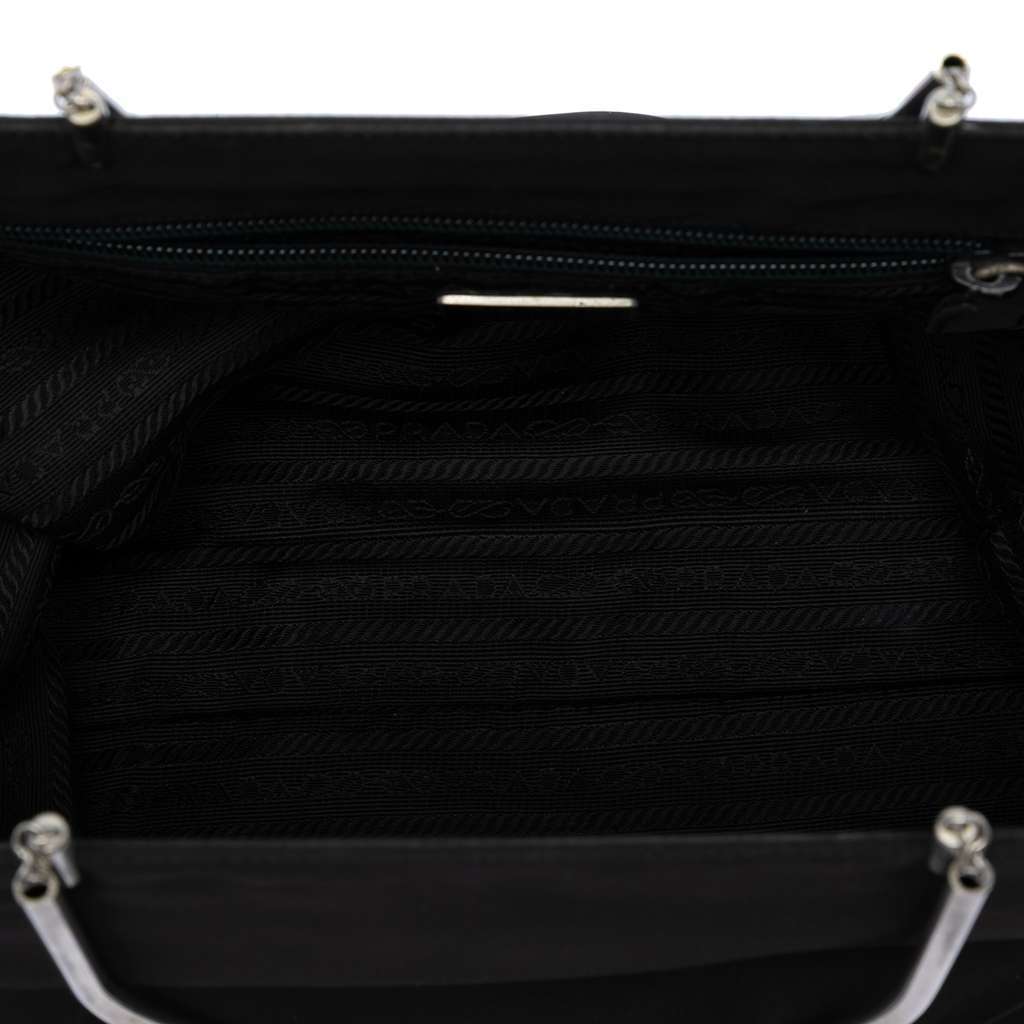 Prada Tessuto Metal Handle Bag Black Very good condition - Model View
