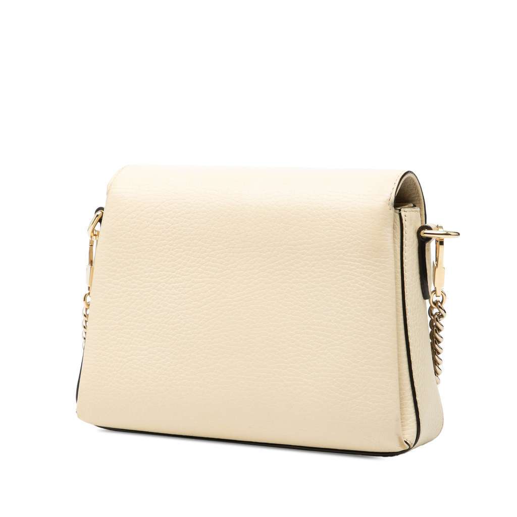 Gucci Small Dollar Calfskin Interlocking G Crossbody White Leather Very good - Back View